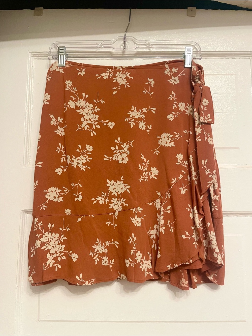 Abercrombie & Fitch Rust Floral Wrap Skirt